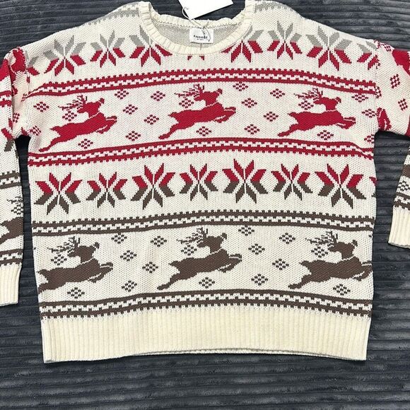 Andree Holiday Christmas Sweater - Ivory  Women’s Large - Picture 1 of 5